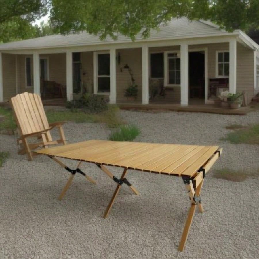 Multi - Function Wooden Foldable Portable Patio Dining Table, NaturalIndoor and outdoor universal, Natural