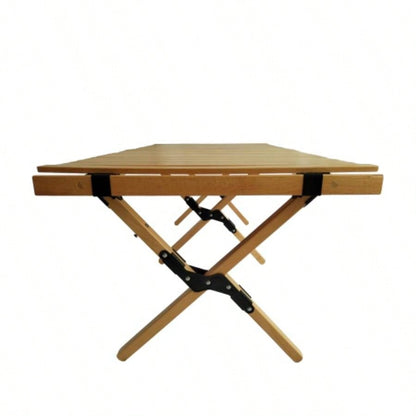 Multi - Function Wooden Foldable Portable Patio Dining Table, NaturalIndoor and outdoor universal, Natural