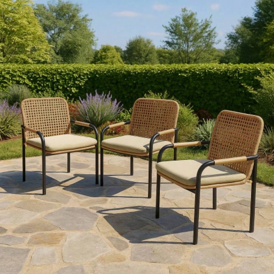 59 Outdoor Patio Dining Table, Polywood Tabletop with Hole, Iron, Rectangular Dining Table Garden, Backyard, Porch