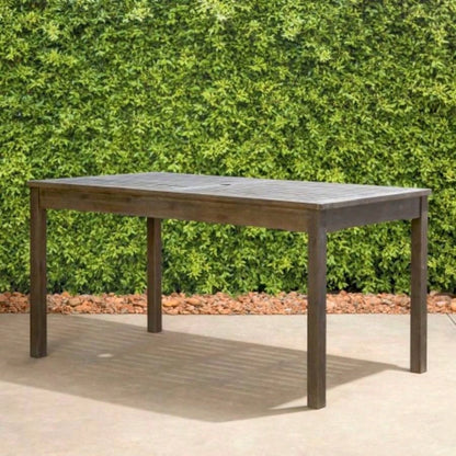 Caladesi - washed Rectangular Farmhouse Wood Patio Dining Table 6 Seaters
