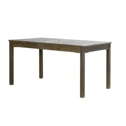 Caladesi - washed Rectangular Farmhouse Wood Patio Dining Table 6 Seaters