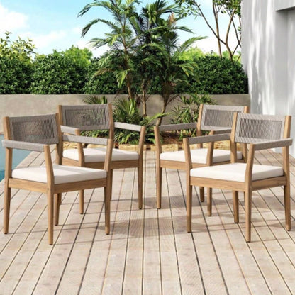 Outdoor Acacia Wood Patio Dining Table, 47.25 - inch - large round dining table, Backyard, Lawn, Balcony, Light Teak