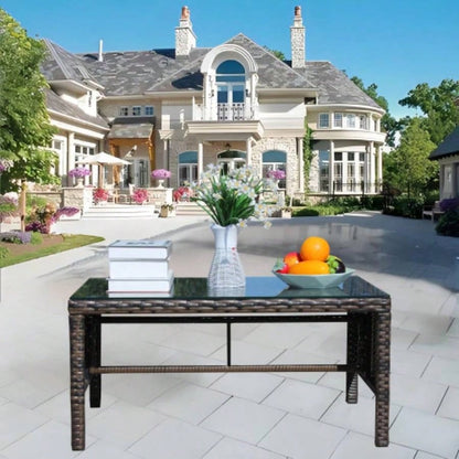 Outdoor patio Furniture 1 Coffee Table with tempered glass