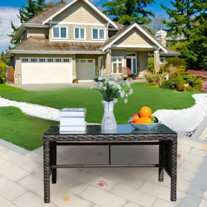 Outdoor patio Furniture 1 Coffee Table with tempered glass