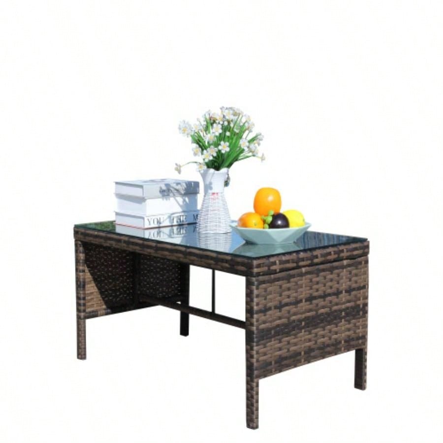 Outdoor patio Furniture 1 Coffee Table with tempered glass