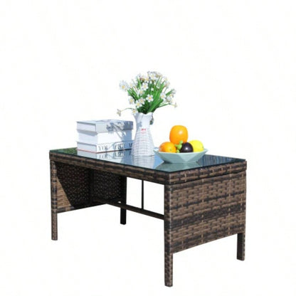 Outdoor patio Furniture 1 Coffee Table with tempered glass
