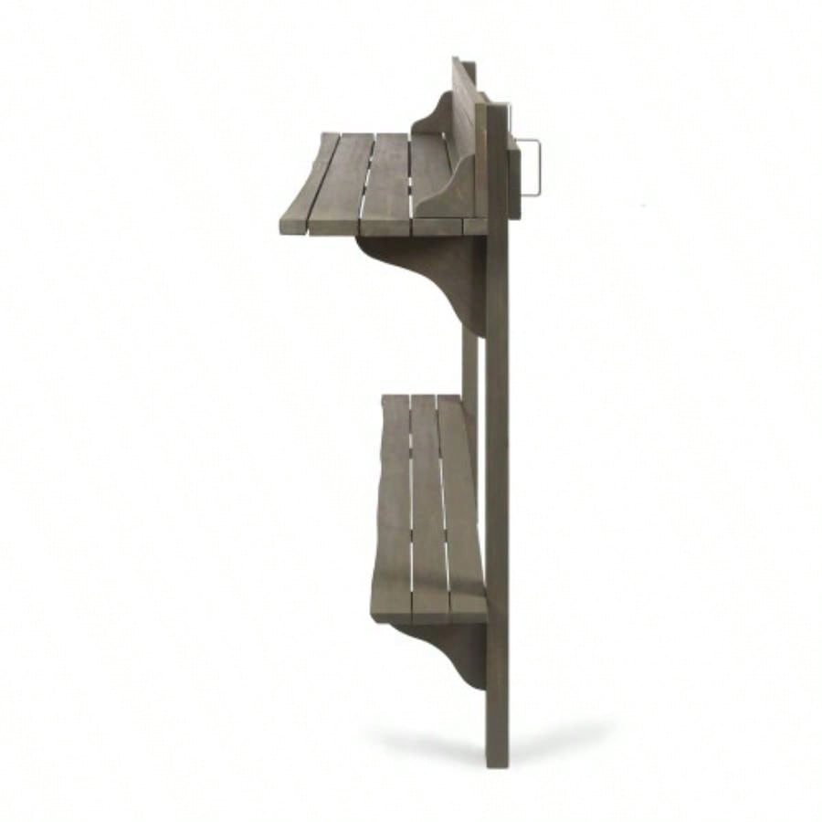 Outdoor Acacia Wood Balcony Bar Table, Gray