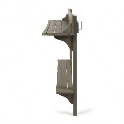 Outdoor Acacia Wood Balcony Bar Table, Gray