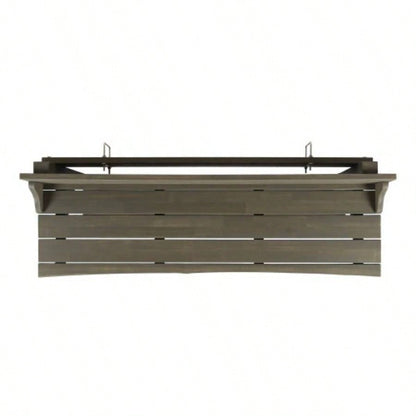 Outdoor Acacia Wood Balcony Bar Table, Gray