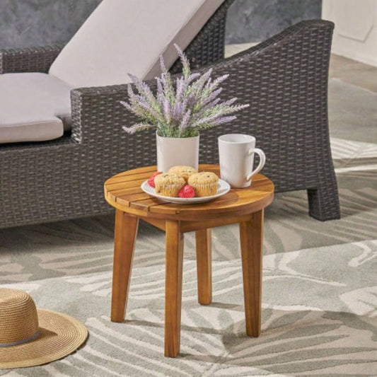 Outdoor 16 Acacia Wood Side Table, Teak
