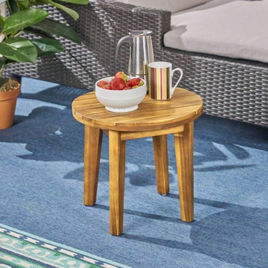 Outdoor 16 Acacia Wood Side Table, Teak