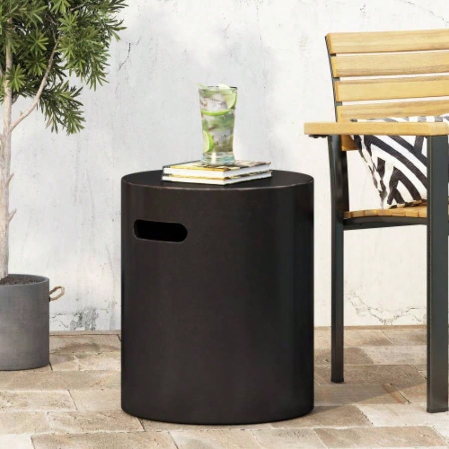 Outdoor LightWeight Concrete Side Table, Copper