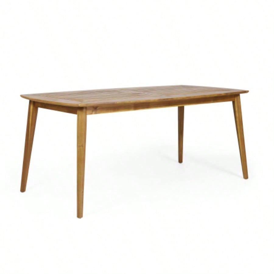 Outdoor Dining Table with Acacia Wood Frame, Teak