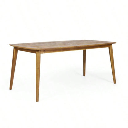 Outdoor Dining Table with Acacia Wood Frame, Teak
