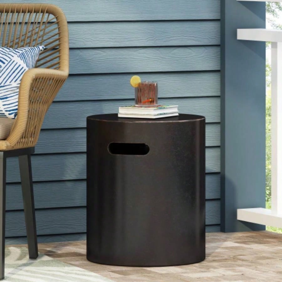 Outdoor LightWeight Concrete Side Table, Copper