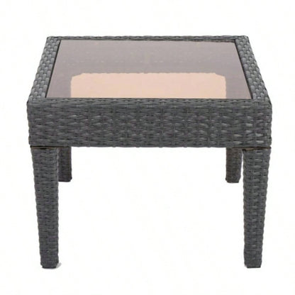 Outdoor Antibes Wicker Side Table, Accent Table,