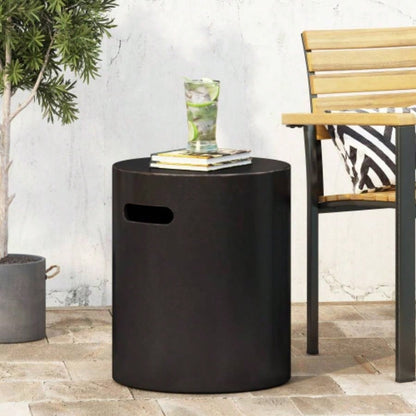 Outdoor LightWeight Concrete Side Table, Copper