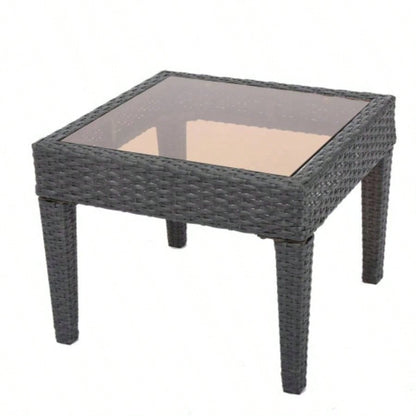 Outdoor Antibes Wicker Side Table, Accent Table,