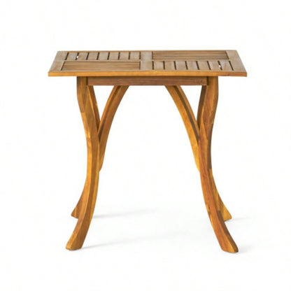 Outdoor Acacia Wood Square Dining Table - 31.50Lx 31.50x 30.00H - Natural brown