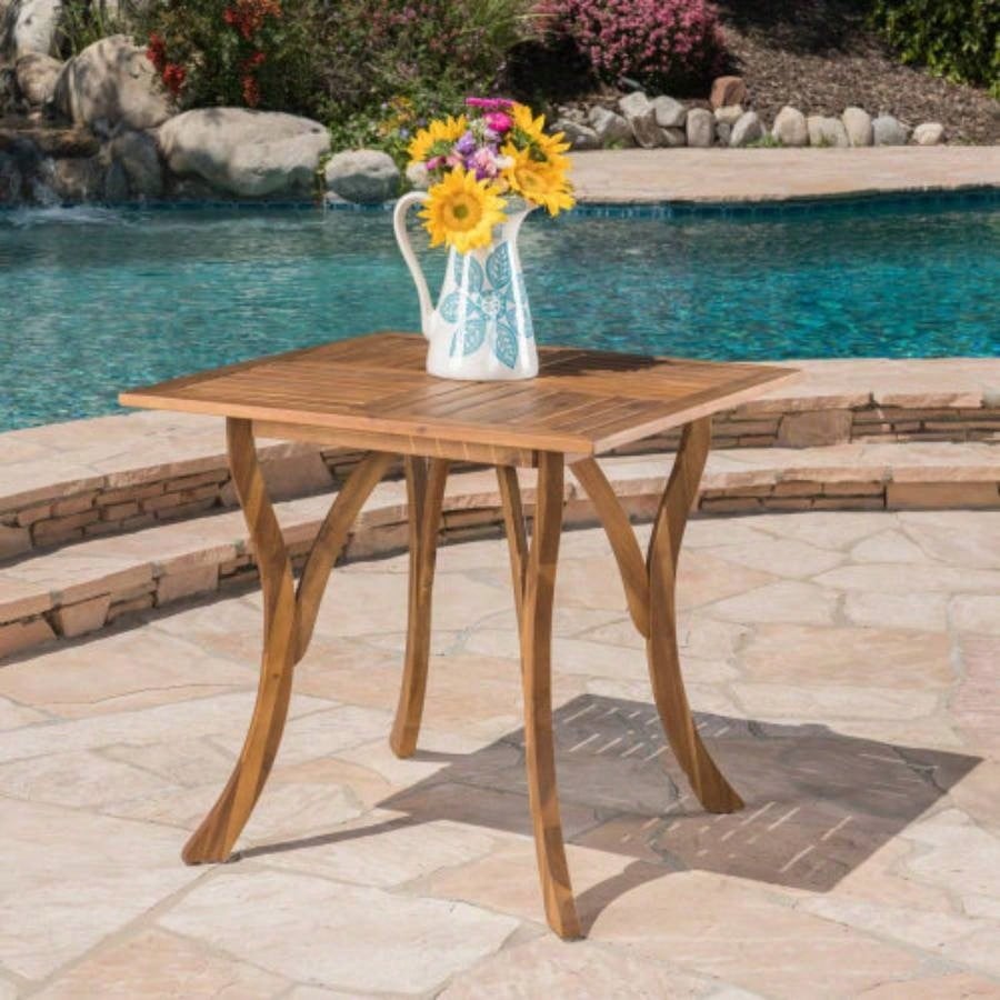 Outdoor Acacia Wood Square Dining Table - 31.50Lx 31.50x 30.00H - Natural brown