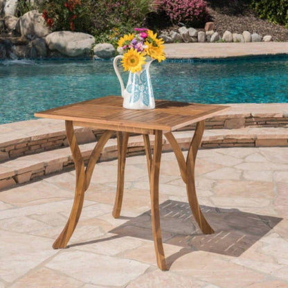 Outdoor Acacia Wood Square Dining Table - 31.50Lx 31.50x 30.00H - Natural brown
