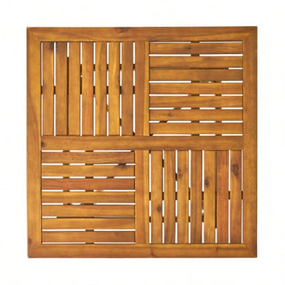 Outdoor Acacia Wood Square Dining Table - 31.50Lx 31.50x 30.00H - Natural brown