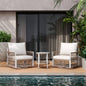 17.32 Bohemian Garden Accent Outdoor Side Table - Handwoven Rope with Powder - Coated Steel Frame, Glass Top, Small Patio End Table Drinks, Plants