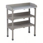 30x14.535.5 Potting Table/Metal Tabletop, 3 Layers Outdoor Work/Hook Garden, Solid Wood Workstation Garage