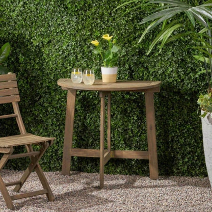 Outdoor Half - Round Folding Acacia Wood Bistro Table,