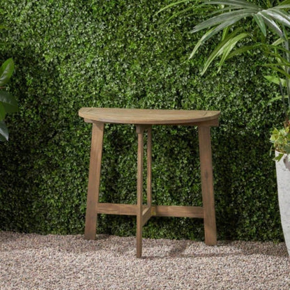 Outdoor Half - Round Folding Acacia Wood Bistro Table,
