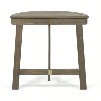 Outdoor Half - Round Folding Acacia Wood Bistro Table,