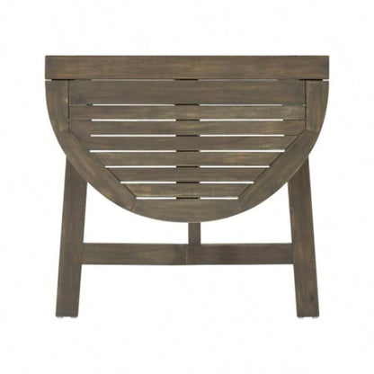Outdoor Half - Round Folding Acacia Wood Bistro Table,