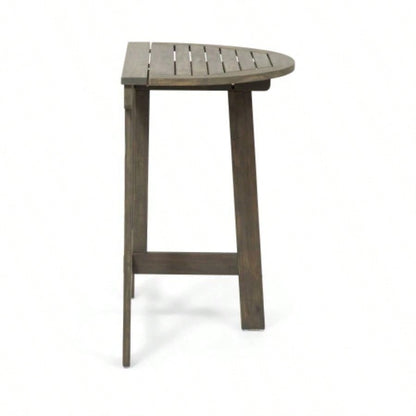 Outdoor Half - Round Folding Acacia Wood Bistro Table,