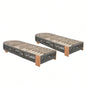 Outdoor Rattan rope Acacia Wood Side Table - Patio Balcony Furniture Garden, Yard, Balcony - Weather ResistantRope Beige, Natural Iron
