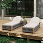 Outdoor Rattan rope Acacia Wood Side Table - Patio Balcony Furniture Garden, Yard, Balcony - Weather ResistantRope Beige, Natural Iron