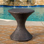 Outdoor 16 - inch Multi - brown Wicker Hourgla Side Table