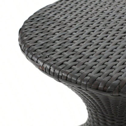 Outdoor 16 - inch Multi - brown Wicker Hourgla Side Table
