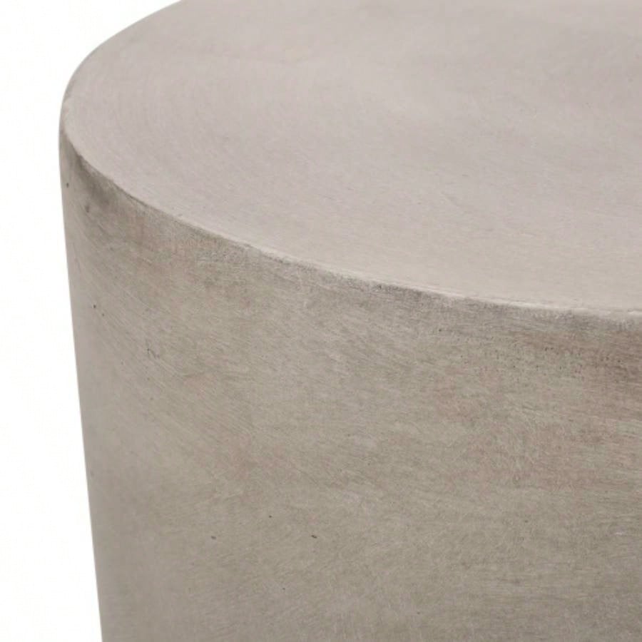 Outdoor LightWeight Concrete Side Table, Light Gray