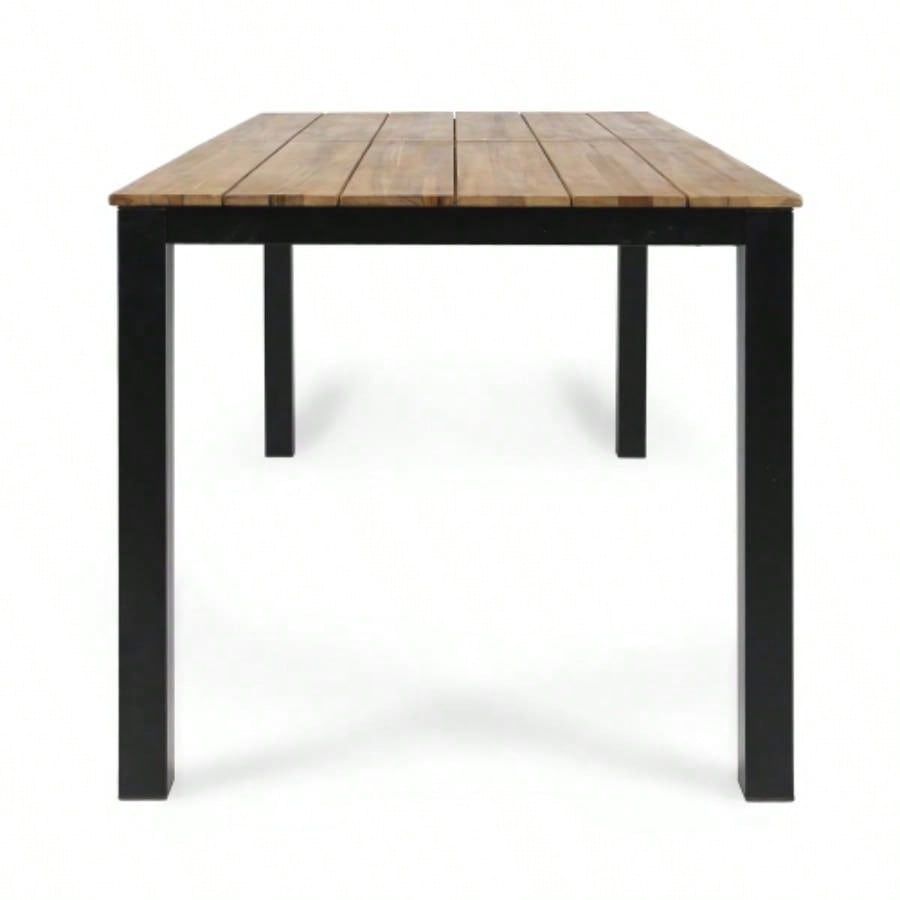 Rectangular Outdoor Dining Table, 71L Acacia Wood Patio Table, Outdoor Farmhouse Bistro Table Yard, Garden, Poolside, Deck