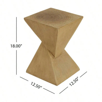 GEOMETRIC MGO SIDE TABLE, LIGHT NATURE COLOR