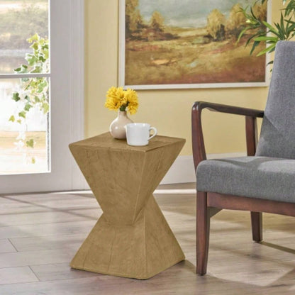 GEOMETRIC MGO SIDE TABLE, LIGHT NATURE COLOR