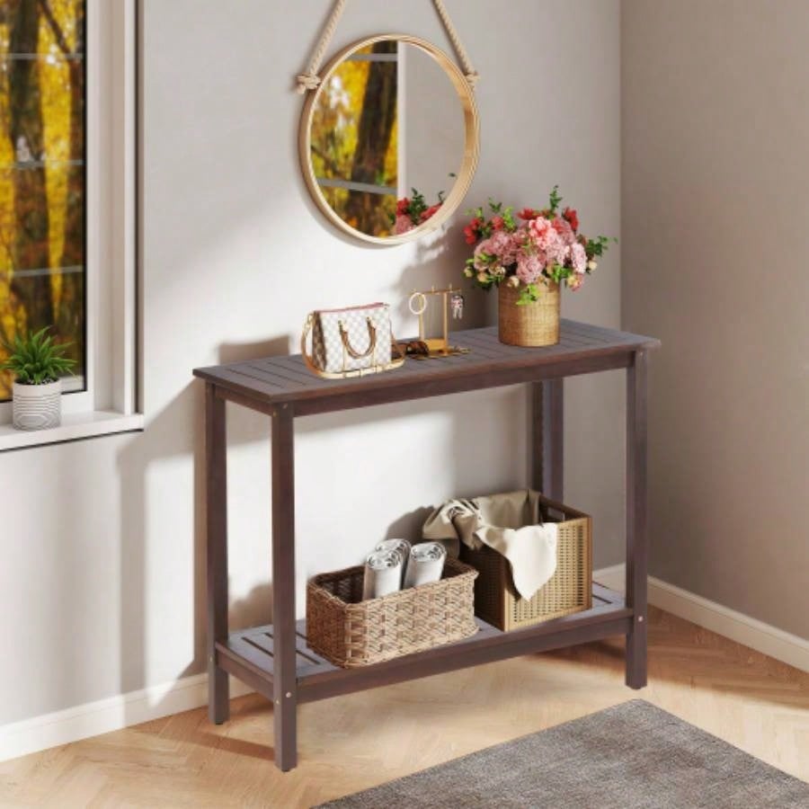 Acacia Wood Console Table, Entryway Living Longs Living Room, Indoor Outdoor Furniture