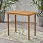 Outdoor Minimalist Acacia Wood Rectangle Bar Table - Teak