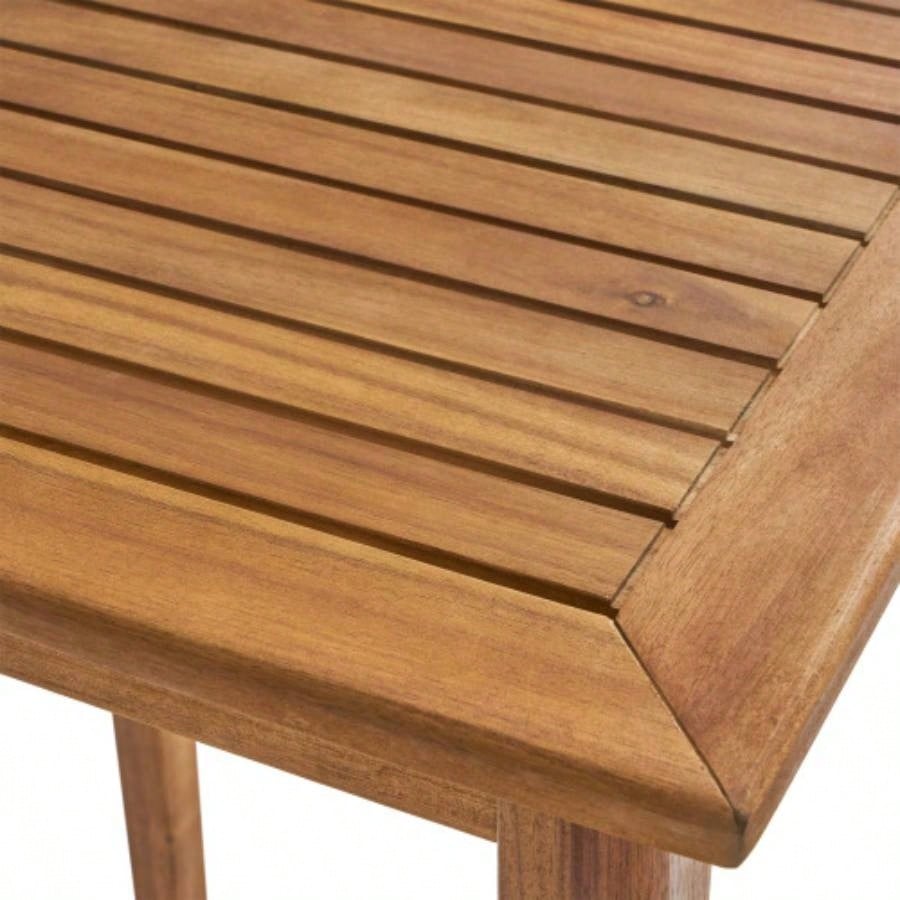 Outdoor Minimalist Acacia Wood Rectangle Bar Table - Teak