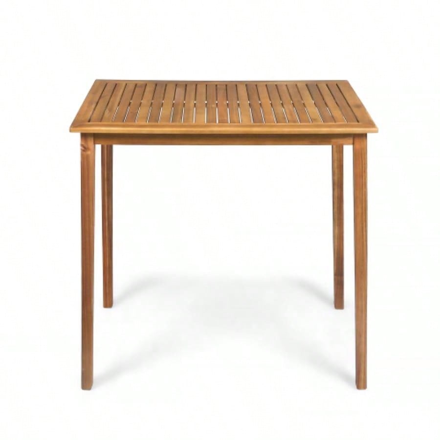 Outdoor Minimalist Acacia Wood Rectangle Bar Table - Teak