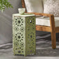 Galore 14 Side Table with Sunburst Cut Out Design, Green
