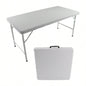 4ft Rattan Folding Table IndoorOutdoor, Portable Foldable Table Rattan Plaited White