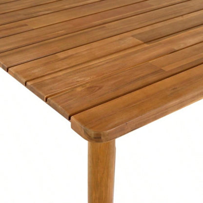 Acacia Wood Dining Table 6 - Person Outdoor Table, Farmhouse Furniture Patio, Garden, Backyard, Teak 180 LBS Weight Capacity 63L
