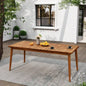 Acacia Wood Dining Table 6 - Person Outdoor Table, Farmhouse Furniture Patio, Garden, Backyard, Teak 180 LBS Weight Capacity 63L