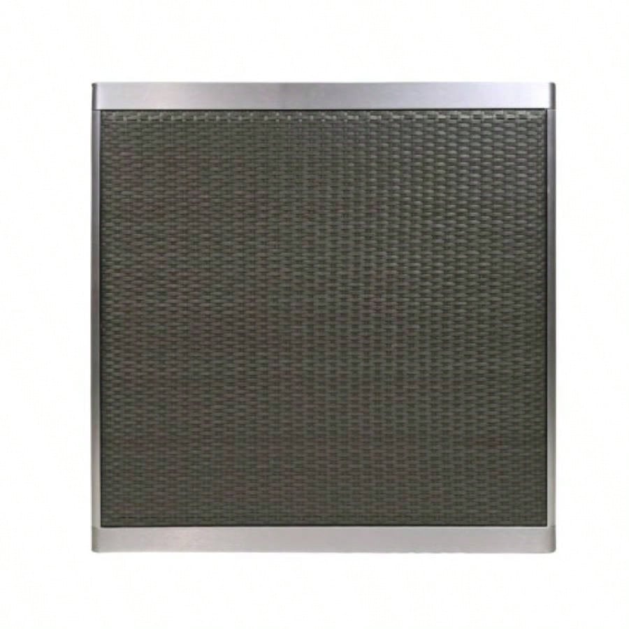 Outdoor Dining Table - Anodized Aluminum - Wicker Table Top - Square - Silver and Gray - 35